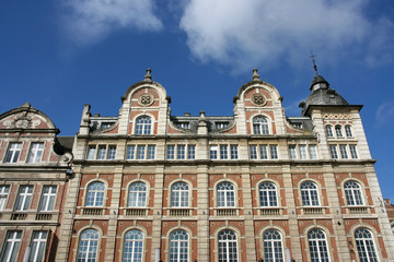 Naklejka premium Typical building in a Belgian town: Leuven, Belgium