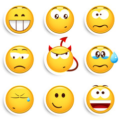 Lot de 9 smileys