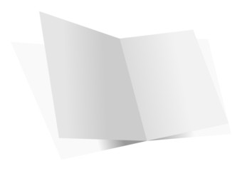 Blank double sheets isolated over white background