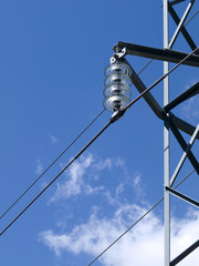 Fototapeta na wymiar Detail of a transformer of a power pylon