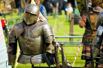 A shot of a knights armor
