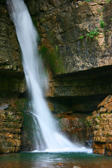 Waterfall near Forra del Vinadia, Friuli, Italy - 9582468