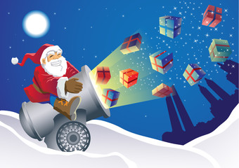 Santa Gift Launcher delivering presents in an unusual way