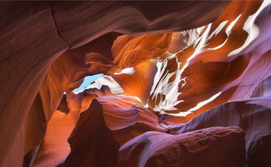 Shone orange and violet colors a canyon of 