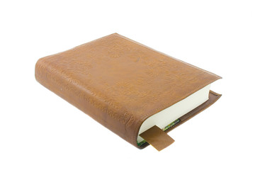 The big notebook in brown colour cover
