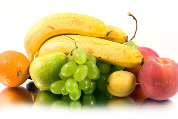 fresh fruits  isolated on a white background