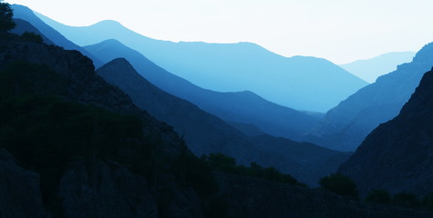 Fototapeta premium Blue mountain silhouette