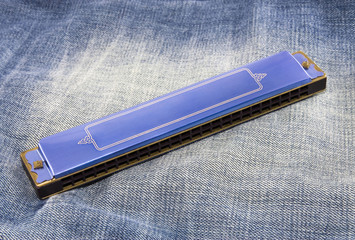 Blue harmonica