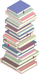 vector isometric stack of books