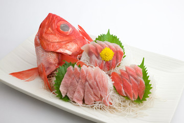 Fresh sashimi in Japan