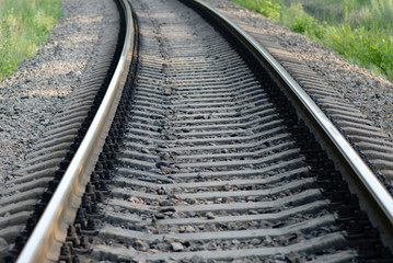 Fototapeta premium railroad tracks in a countryside