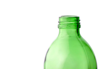 empty bottle  green color isolated on  white background