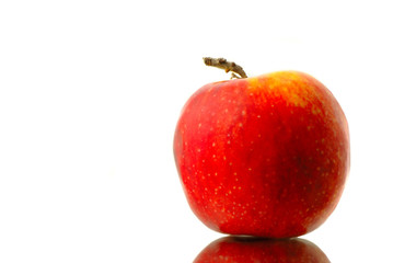 big red apple separately on  white background