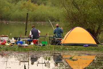 Fishermen with tent