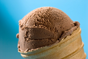 food series: chocolate ice cream over blue