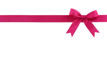 Pink bow isolated on white background