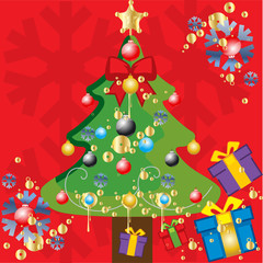 christmas tree vector illustration
