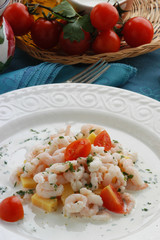 Gamberetti in salsa con polenta - Antipasti Emilia Romagna