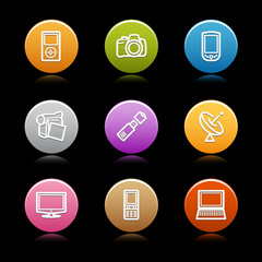 Color circle web icons, set 16