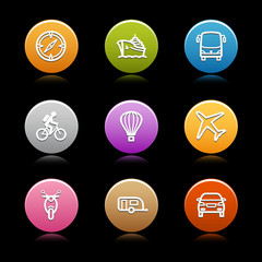 Color circle web icons, set 20