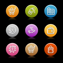 Color circle web icons, set 26
