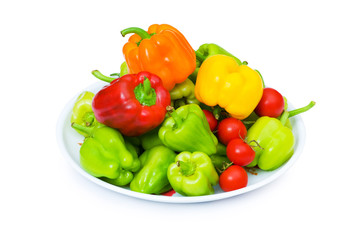 Bell peppers isolated on the  white background