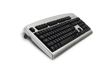 Silver keyboard isolated on the white background