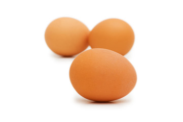Group of eggs isolated on the white