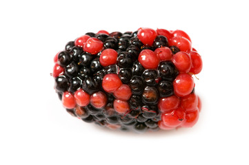 Extreme close up of berry isolated on white