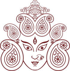 Durga Indian Goddess ornamental design