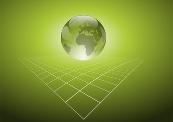 vector series - green background with earth and light