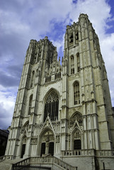Fototapeta na wymiar St. Michael and Gudula Cathedral Brussels, Belgium.