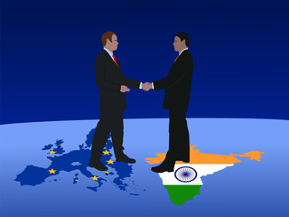 European and Indian business men meeting