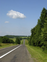 Highway in hilly district, summer day