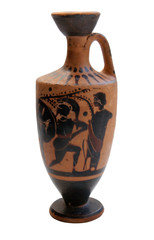 Ancient greek vase isolated on white
