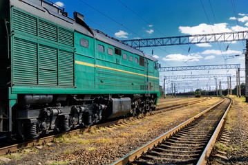 Fototapeta na wymiar Diesel pociąg na kolei