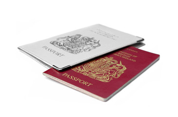 british passport abstract on white