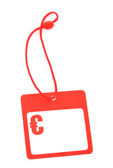 tag with Euro symbol and copy space for price,