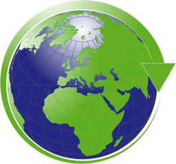 logo planète terre - environnement recyclable