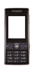 Black mobile phone with clean display