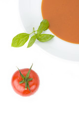 home made tomato soup in a white bowl