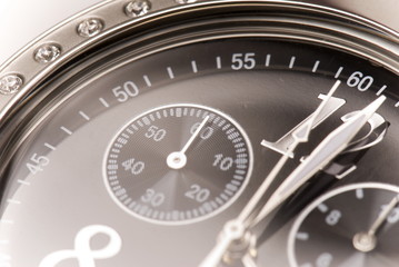 Macro shot of watch pointers .