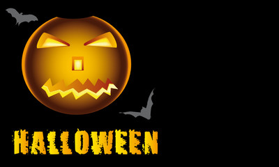 the halloween pumpkin on the night