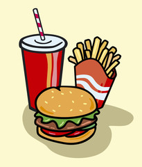 Fast food combo in vector format