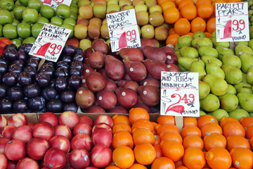 fresh, produce at an outdoor farmer's market