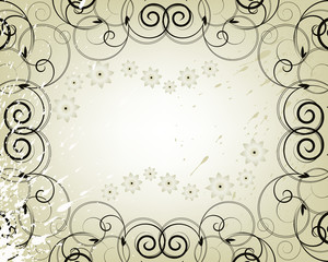 Flower vintage background Vector   Blue and gold