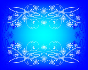 Fototapeta na wymiar Snowflakes Christmas and New Year background