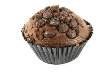 Chocolate Cupcake Isolated on a White Background