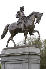 Fototapeta na wymiar Statue of General George Washington at the Boston Public Garden