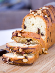 Delicious slice of homemade cake baked with the best ingredients